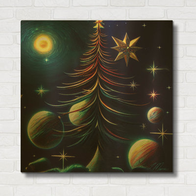 « Collection Sapin de Noël 8 » de Tanya Mavric, Décoration murale en métal doré, 91,4 cm x 91,4 cm