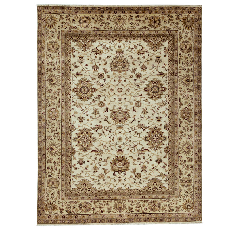 Tapis crème noué à la main de haute qualité