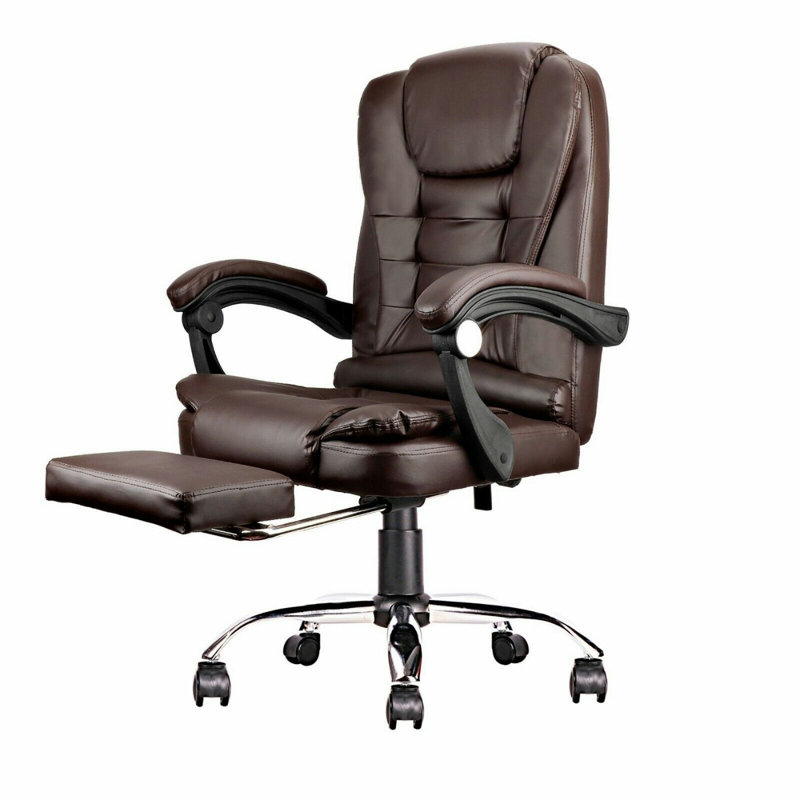 Noshin Ergonomic Faux Leather Massage Executive Chair, Amber
