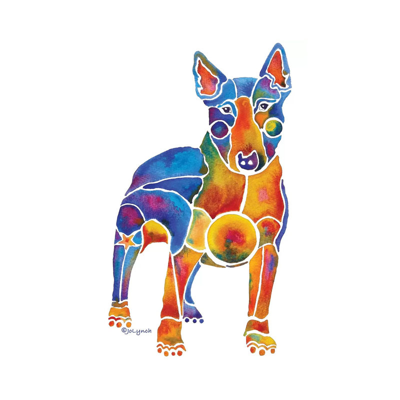 Bull Terrier Dog On White by Jo Lynch - Wrapped Canvas Print, 66.04 cm H x 45.72 cm W