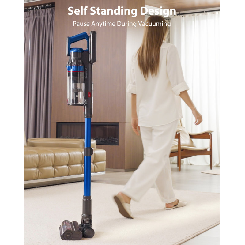 55KPA Cordless Stick Vacuum Cleaner, 6-in-1 Lightweight Vacuum with Powerful Suction for Carpets, Pet Hair & Hardwood Floors, Up to 75 Mins Runtime, Rechargeable for Home Use（blue）