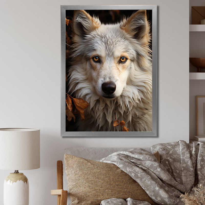 Terecia Wolf Selfy - impression, Cadre photo argenté, H 32 po x l 24 po x P 1 po
