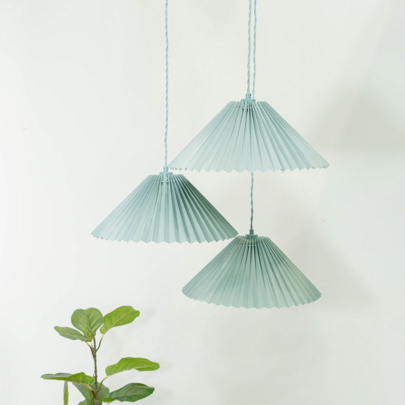 Kameron 3 - Light Painted Shaded Pendant, Blue, No