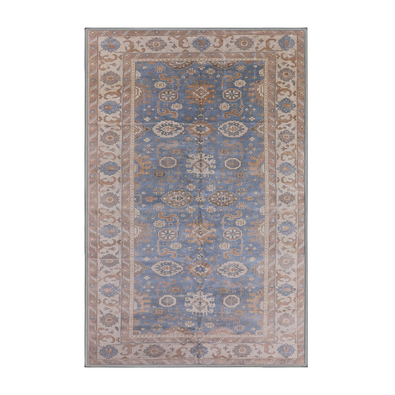 Tapis oriental brun / beige / bleu, Rectangle 5 pi x 8 pi