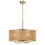 Lustre tambour 4 lumières 19,6 po tissé à la main avec abat-jour en corde de chanvre