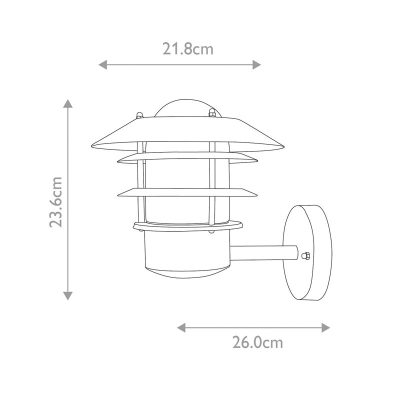 Portland Outdoor Wall Lantern, Silver