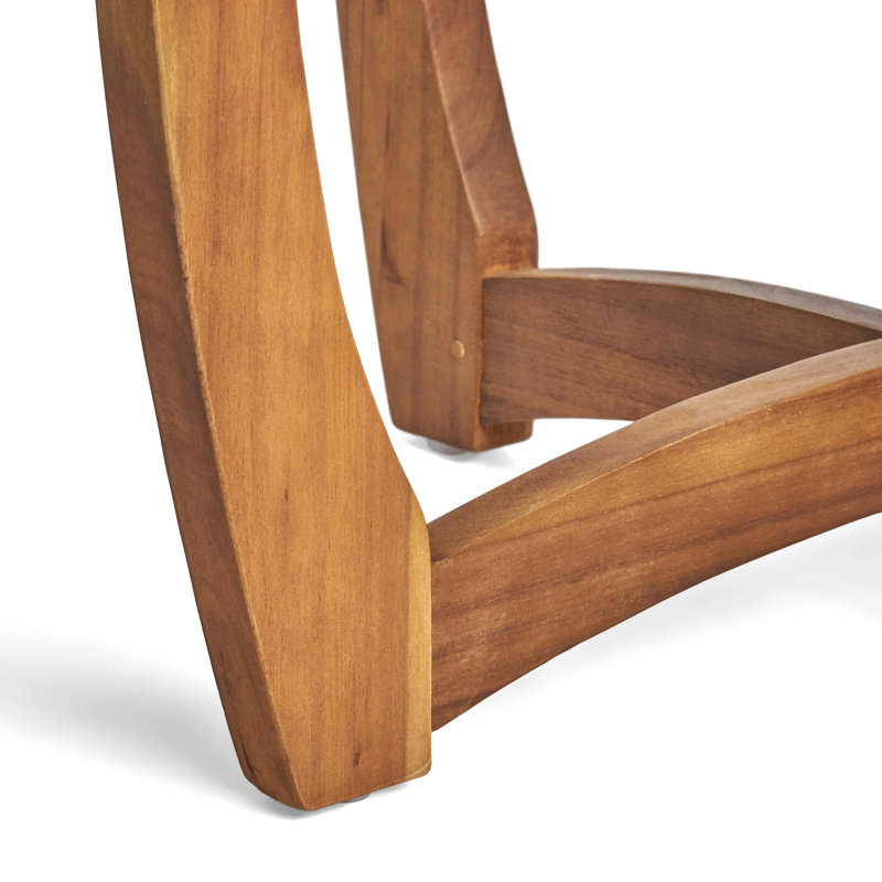 Table rustique en bois de 70 cm (27,5 po) - Idéale pour l'extérieur avec son plateau à lattes qui agrandit visuellement l'espace.