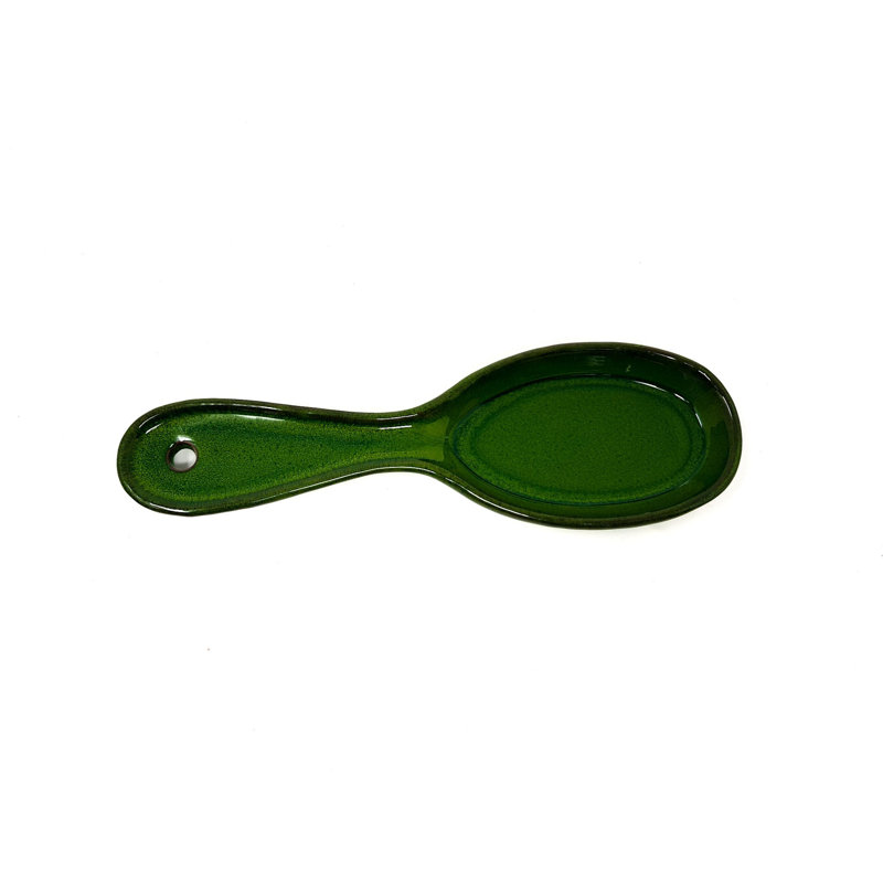 Michalak Ceramic / Porcelain Spoon Rest, Green