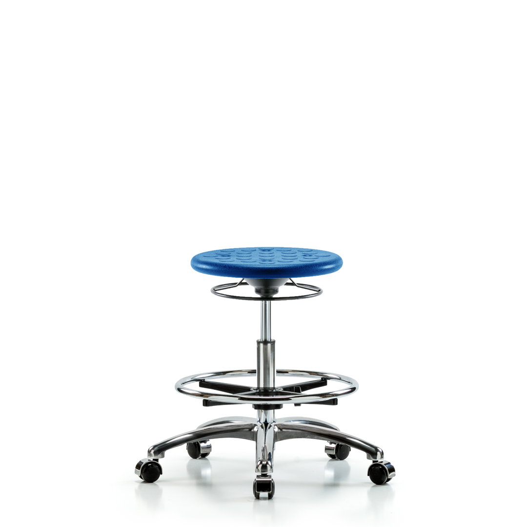 Huron Adjustable Height Ergonomic Lab Stool Footring Inbox Zero Seat 