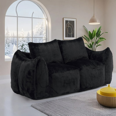 Giant Bean Bag Couch for Adults, 75" Oversized Fluffy Loveseat Sofa with Pillows,Lounge Chair for Living Room, Bedroom, Reading Nook