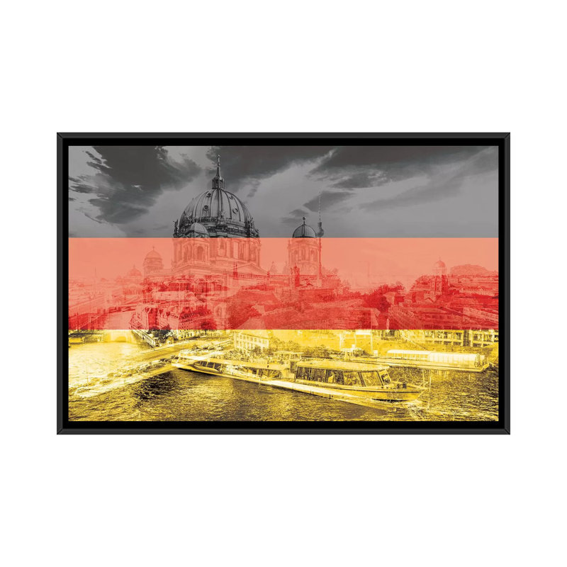 La ville grise - Berlin par 5by5collectif - Impression sur toile tendue sur châssis, H 32 po x l 48 po x P 1,5 po