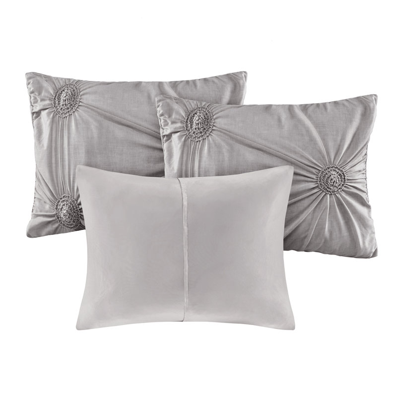 Dark Gray Reversible 6-Piece Daybed Cover Set with Tufted Detailing