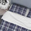 Tartan à carreaux bleus - ensemble de housse de couette abstrait - microfibre de polyester-732065564