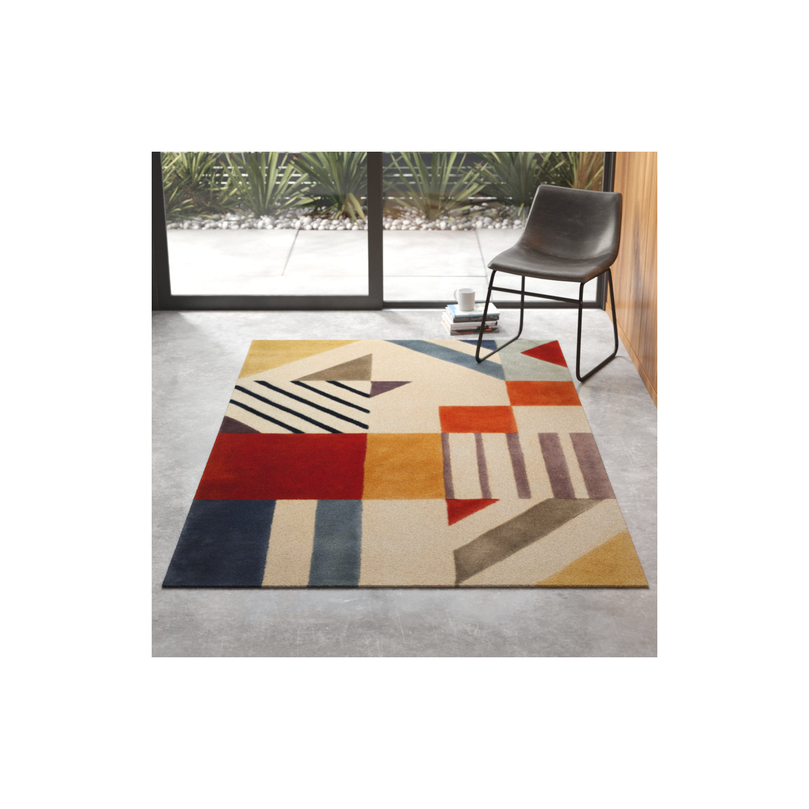 Tripoli Hand Tufted Wool Ivory/Multi Rug, Rectangle 8' x 10'