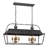 Anyfer 8 Light Linear Pendant in Antique Black Iron