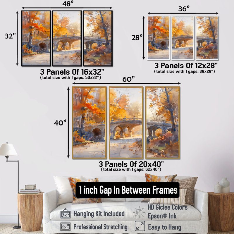Ensemble de décorations murales élégantes, jaune et beige, Cadre flottant brun, H 40 po x l 60 po