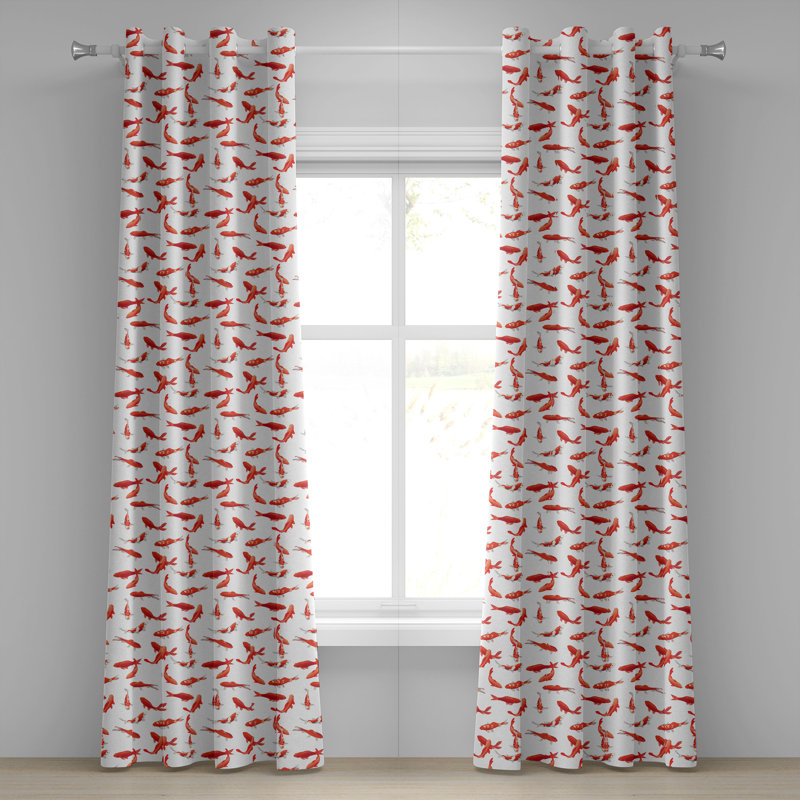 Rideau à 2 panneaux avec œillets Dovecove, 50 po x 108 po, orange, L 50 po x L 108 po