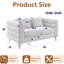 Canapé modulaire 60 pouces 2 places, canapé modulaire en tissu Comfort Teddy, assise douce avec 2 coussins pour le salon, la chambre à coucher, le bureau, blanc-1528907930