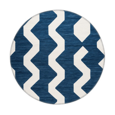 Checkered Blue Indoor and Outdoor Area Rug