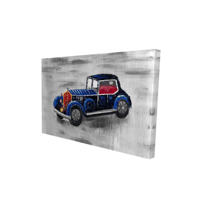 Voiture-jouet rétro bleue - Toile contemporaine