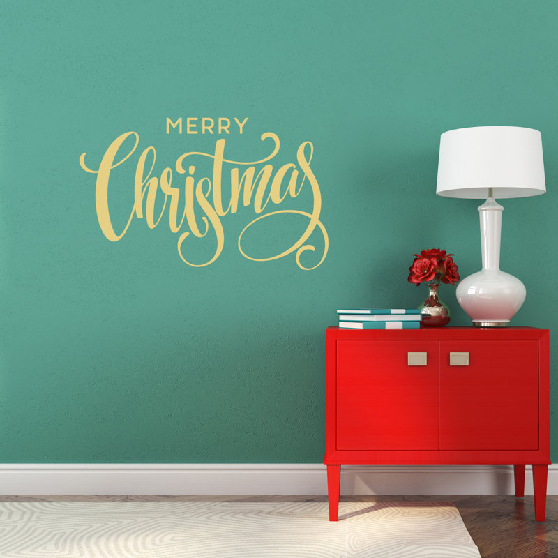 Décalcomanies murales joyeux de noël, Beige clair