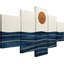 Orange, soleil, or, bleu marine, océan nautique, mer, horizon, nature, abstrait, 5 pièces
