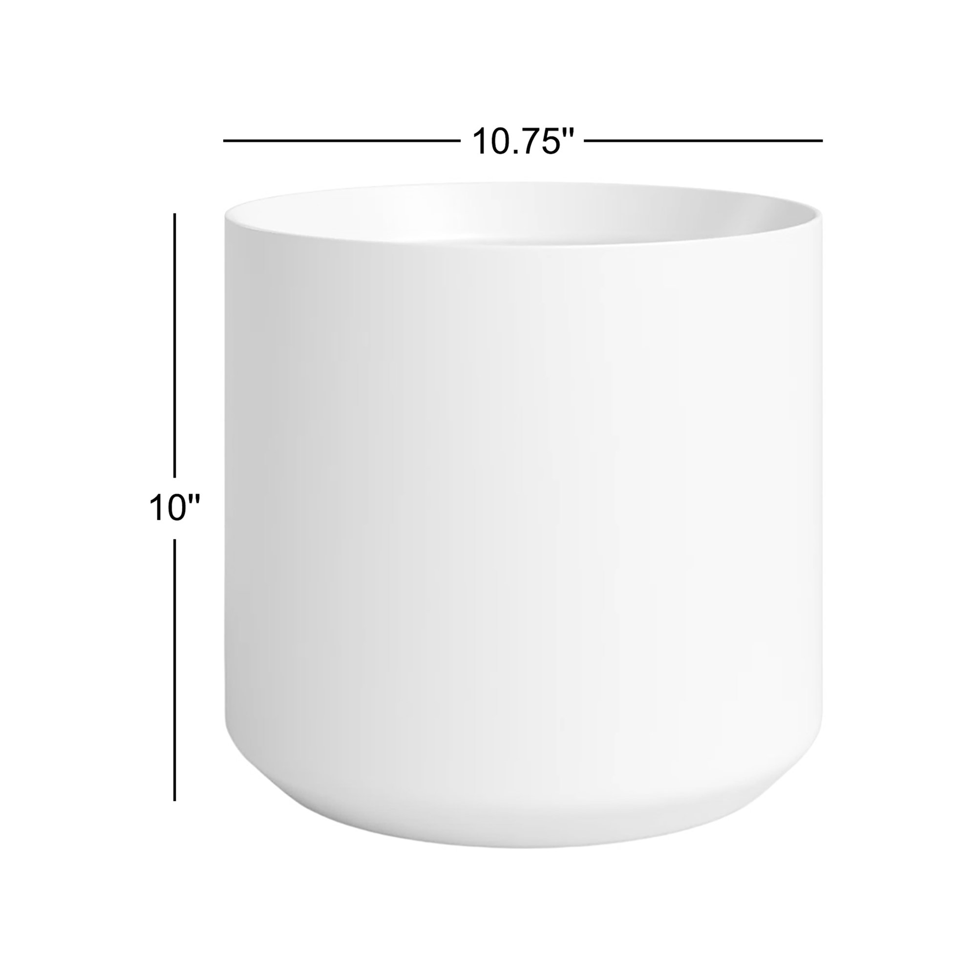 Parsons Handmade Ceramic Pot Planter, White, 10" H x 10.75" W x 10.75" D