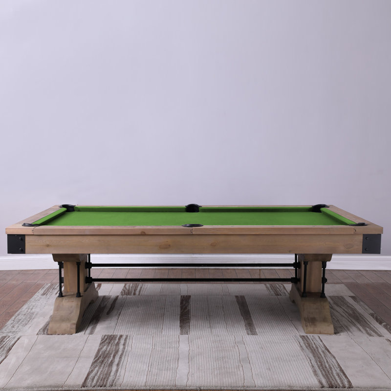 Table de billard Manchester, Vert pomme, Non, Naturel patiné