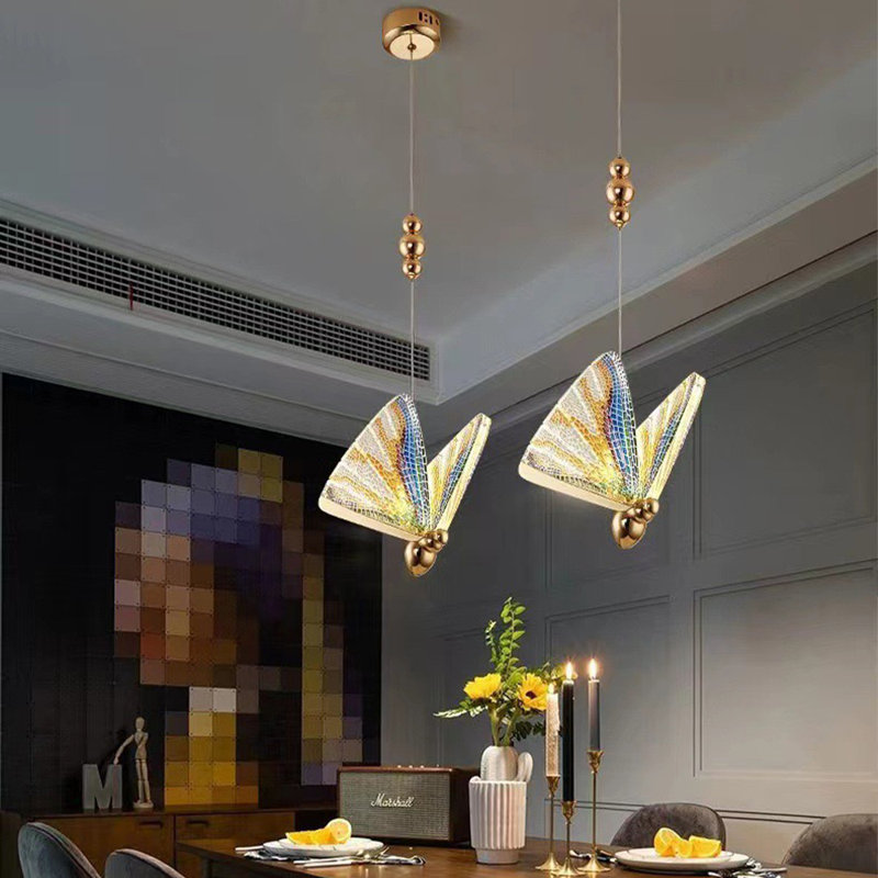 Anahy 1 - Light Led Chandelier Dimmable Acrylic Pendant Light, Multicolor Beige
