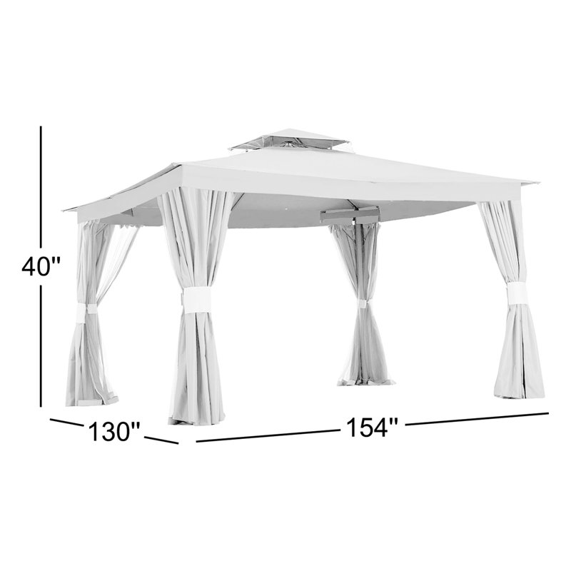 Living Home 10x12 Gazebo Replacement Canopy Top Cover ONLY, Green, Riplock 350 Fabric