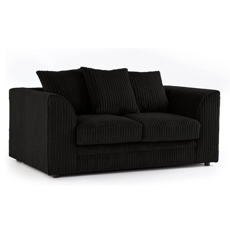 2 Seater Corduroy Sofa, Black