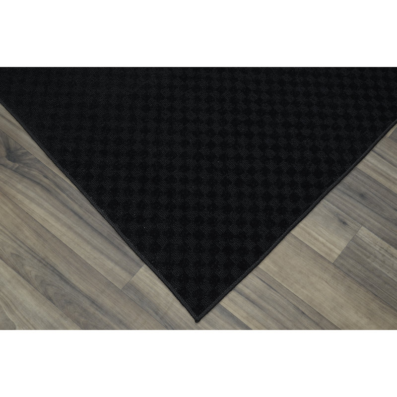 Tapis décoratif noir à motif géométrique Touffeté Esther, Rectangle 5 pi x 7 pi
