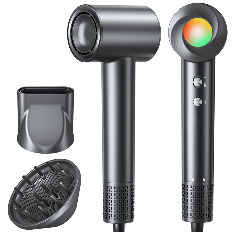 Hair Dryer, 150000 RPM Ionic Blow Dryer with 500 Million Negative Ions, Fast-Drying, Lightweight & Quiet, with Diffuser & Nozzle for Home & Travel