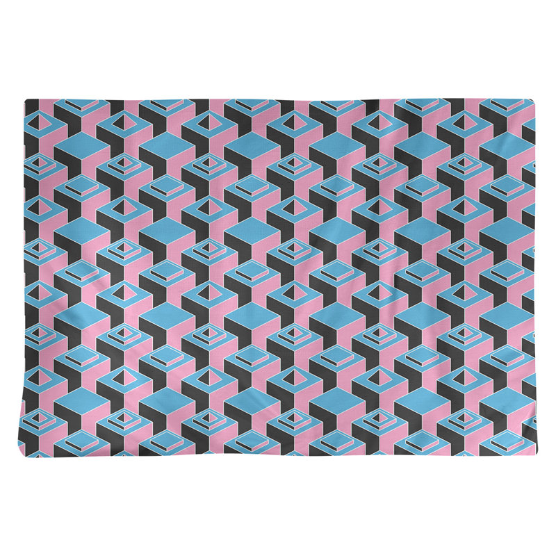 Napperon classique en coton 18 po Skyscraper, Sarcelle / rose / noir, polyester