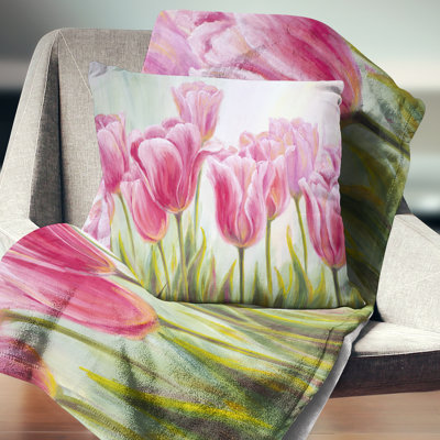 Tulips in a Row - Floral Printed Pillow