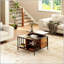 Table basse à plateau relevable avec rangement Farmhouse