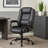 Liv Rolling Oversized Swivel Chair, Black Faux Leather, 400Lbs