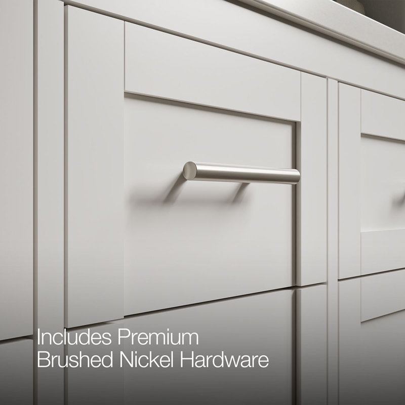 61" Single Bathroom Vanity Set, White, White