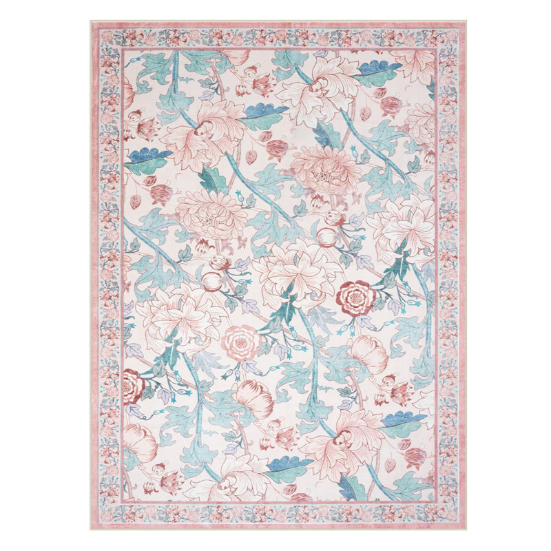 Tapis antidérapant à motif floral Kaldi, Rectangle 6 pi x 9 pi
