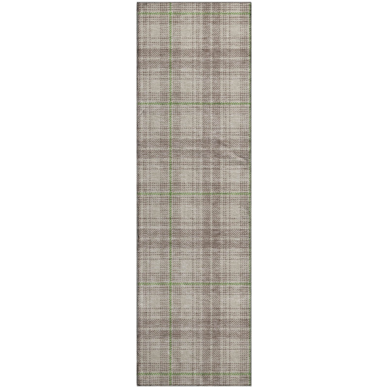 Premium Machine Washable Naglee AMF993 Plaid Rug, Runner 2'3" x 7'6"