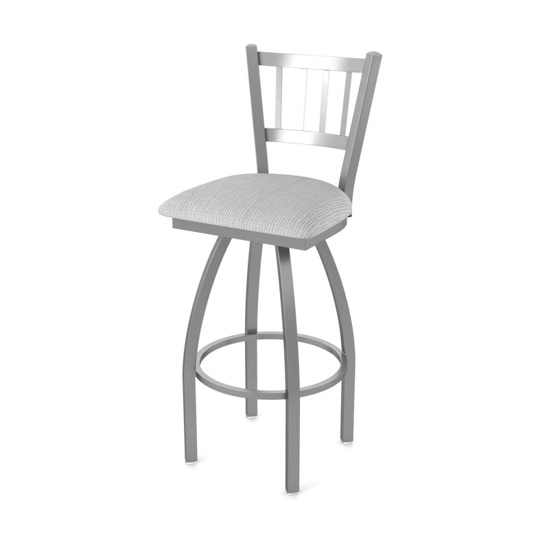 810 Contessa Swivel Stool, Stainless Steel, Fabric-Graph Alpine, Counter Stool (25" Seat Height)