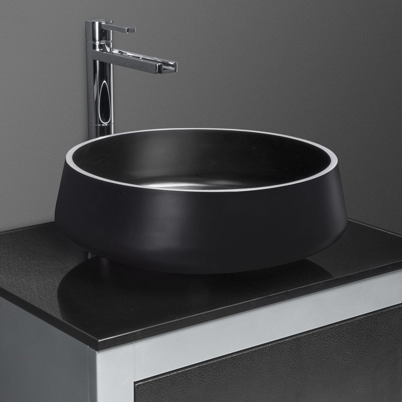 Maestro Bath Exte 16.54'' Metal Circular Bathroom Sink, Black