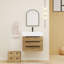 Finition du meuble-lavabo mural simple 24 po Jessica: noir lustré-72495716
