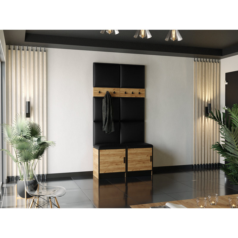 Suncrest Hall Tree 53.2cm Wide with Bench, Oak