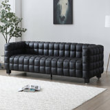 Latitude Run® Luxurious Vegan Leather Sofa
