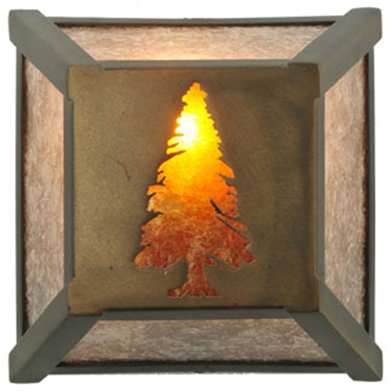 Applique murale carrée 1 lumière en pin