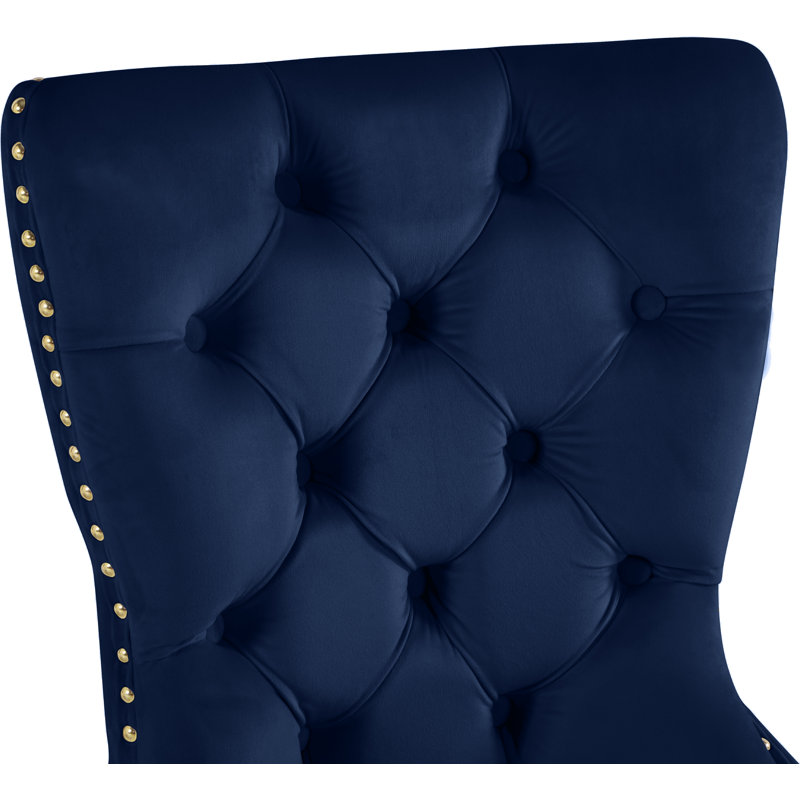 Chaise d'appoint Carmen, Velours marine, Or