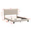Grand lit plateforme tapissier capitonné-996810434