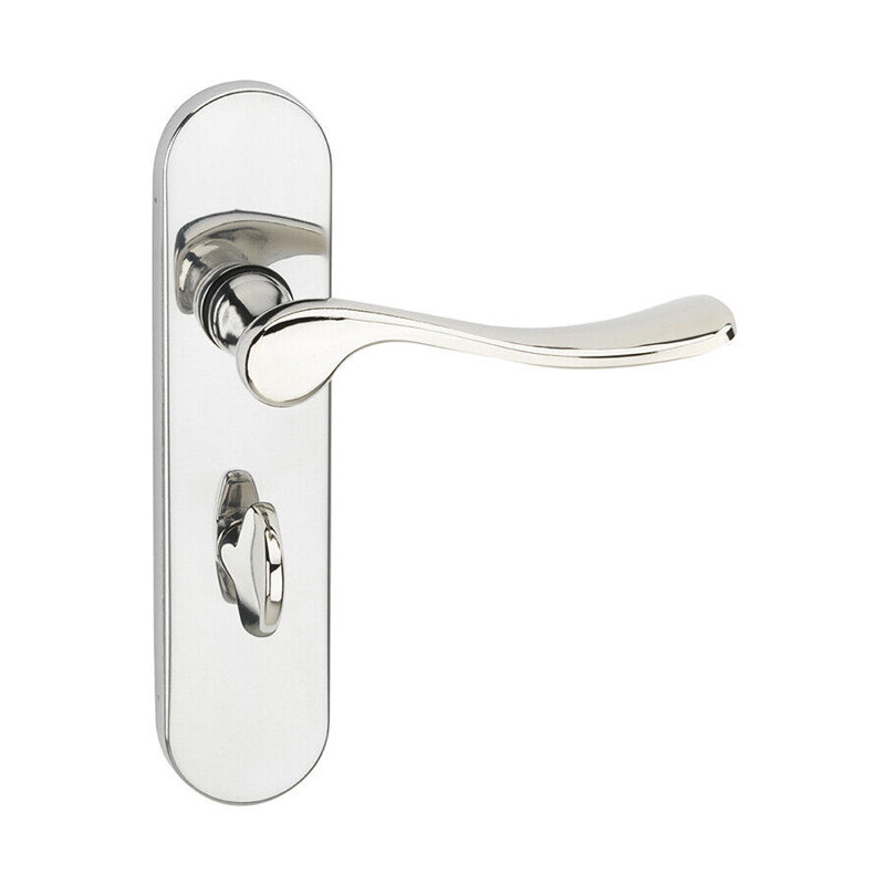 4 Piece Door Handle Set, Polished Nickel
