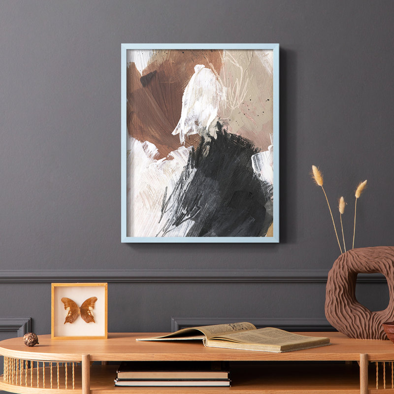 «Neutre non blanchi», reproduction encadrée - bois massif, Cadre simple bleu, H 10 po x l 8 po